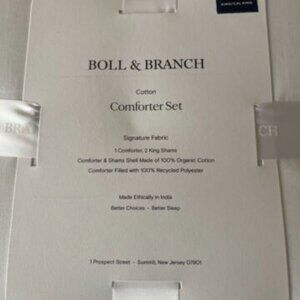 BOLL & BRANCH 3pc Comforter Set 100% Organic Cotton Twin, Full/Queen, King